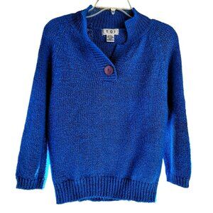 Vintage 80s Women’s Size Medium VOI Cobalt Blue Pullover Sweater